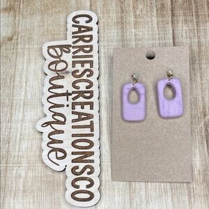 Lavender Drop Hole Polymer Clay Earrings